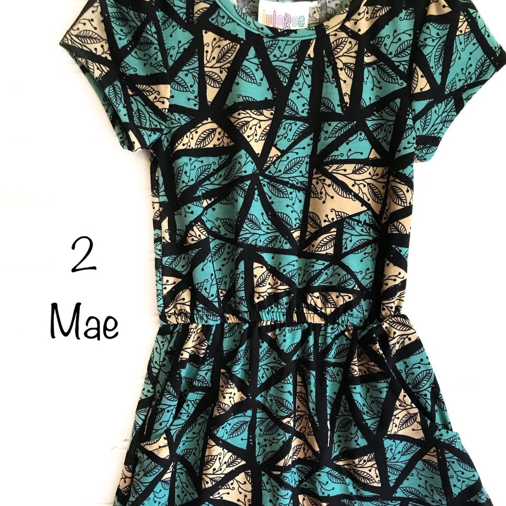 LuLaRoe Mae kids dress with pockets brand new back 2 school size 2 teal NWT